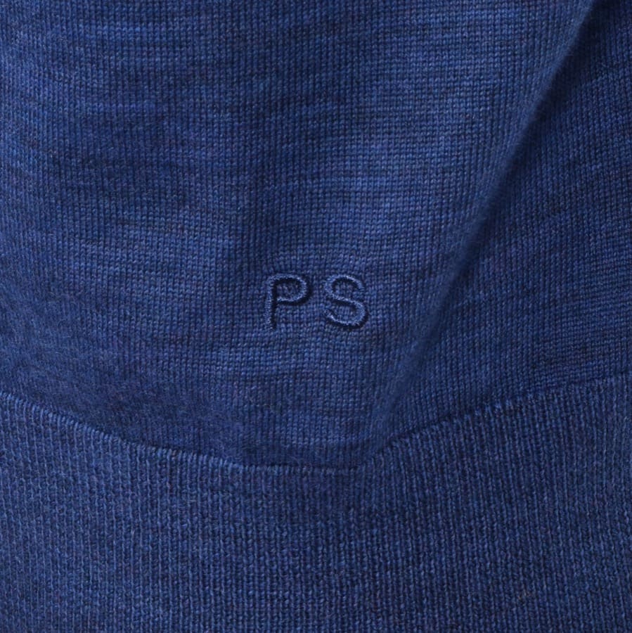 Alternative Image for ProductPS By Paul Smith Zip Neck Knitted Sweatshirt Blue3
